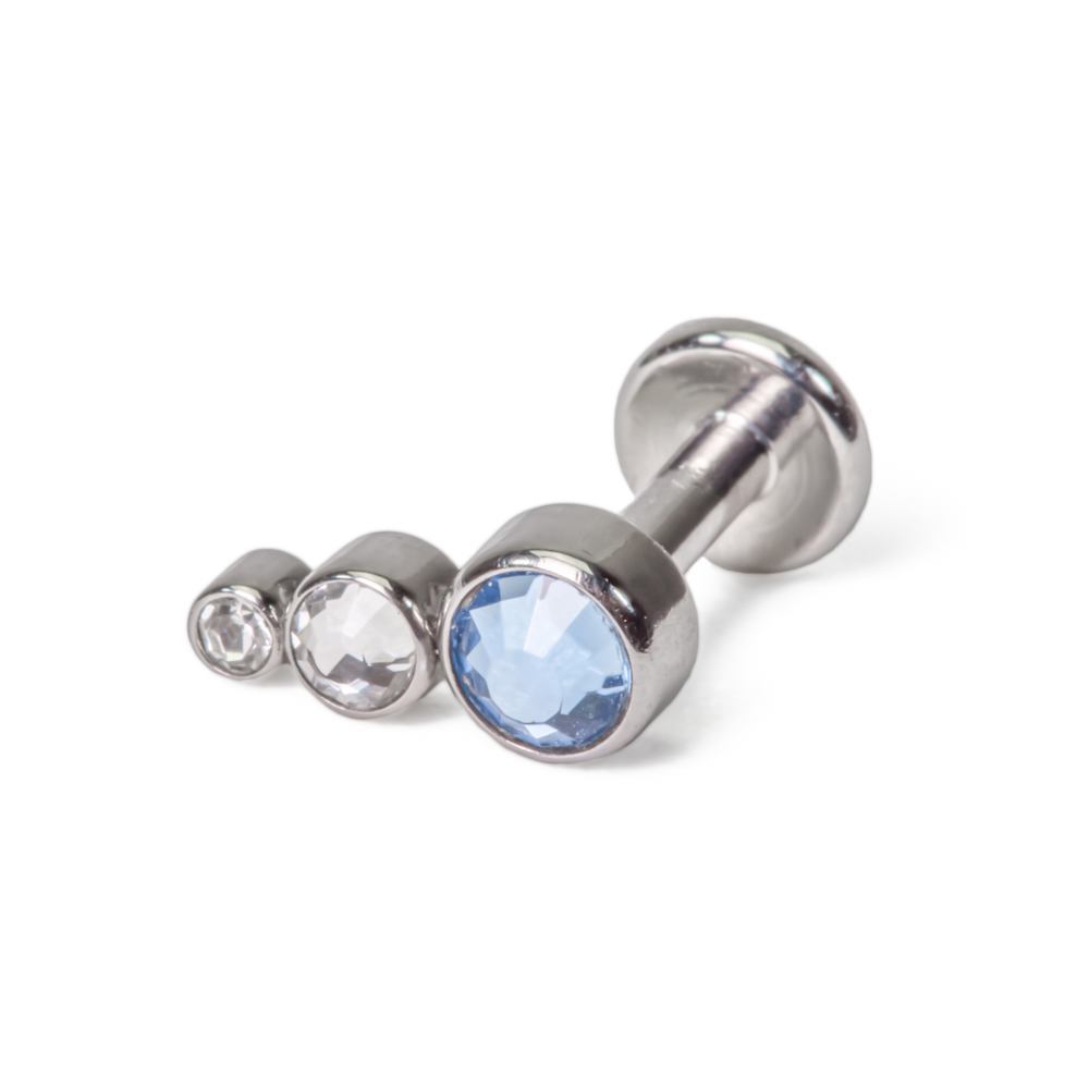 14g-12g Internally Threaded Multi-Colored Tear Drop Cluster Top with Post