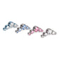 Threaded Single Color Crescent Jeweled Cluster Top with Post - Anodized