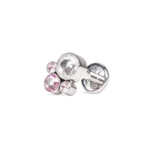 18g-16g Internally Threaded Bubble Cluster Top - 4mm Crystal Jewel