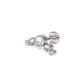 Tilum 14g-12g Internally Threaded Crescent Jewel Cluster Top with 4mm Crystal - Price Per 1