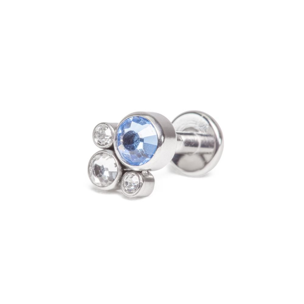 Internally Threaded Jeweled Bubble Cluster Top with Post