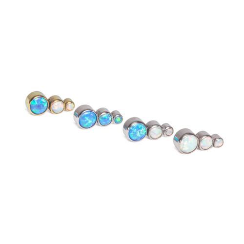 Internally Threaded Opal Tear Drop Cluster Top with Post