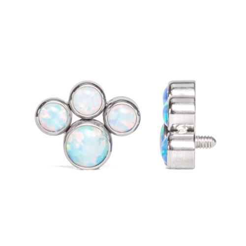 Tilum 14g-12g Internally Threaded Opal Paw Print Cluster Top  - Price Per 1