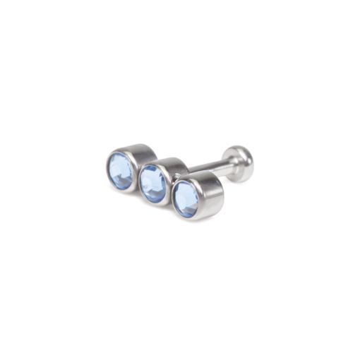 Threaded 3mm Stop Light Jewel Cluster Top with Post - Light Blue