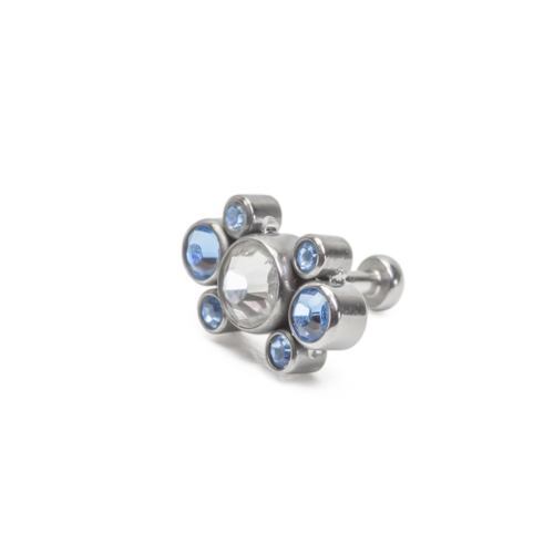 18g-16g Internally Threaded Galaxy Cluster Top - 4mm Crystal Jewel with Post