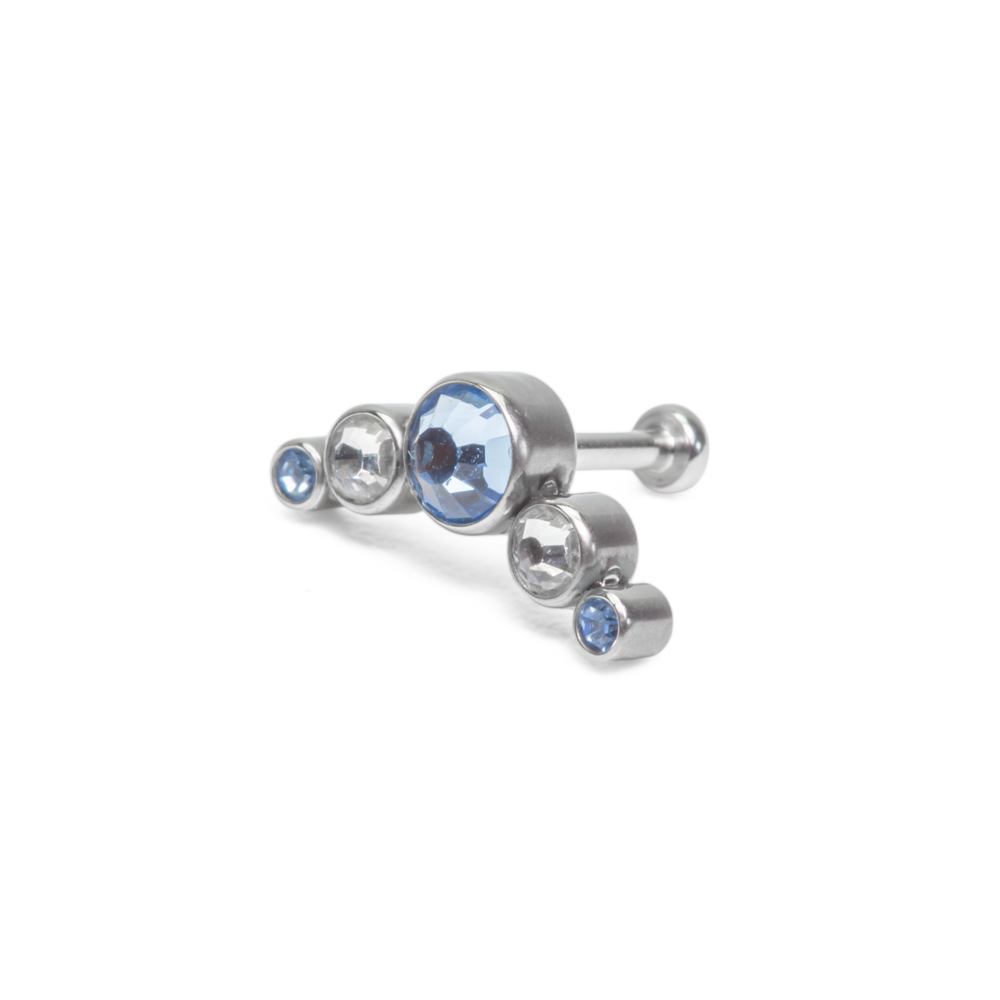 Tilum 18g-16g Internally Threaded Crescent Cluster Top - Choose 4mm Jewel Color - Price Per 1