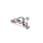 18g-16g Internally Threaded Pink and Crystal Crescent Cluster Top