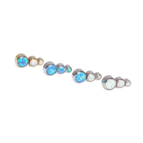 18g-16g Internally Threaded Opal Tear Drop Cluster Top Colors