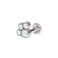 18g-16g Internally Threaded Opal Paw Print Cluster with Shaft