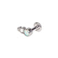 18g-16g Internally Threaded White Opal Tear Drop Cluster Top with Jewels with Shaft