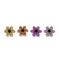 Tilum 18g-16g Internally Threaded Titanium Jewel Flower Top with Black Center - Choose Petal Jewel Color - Price Per 1