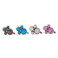 12g – 14g Internally Threaded Titanium Opal Cluster Top