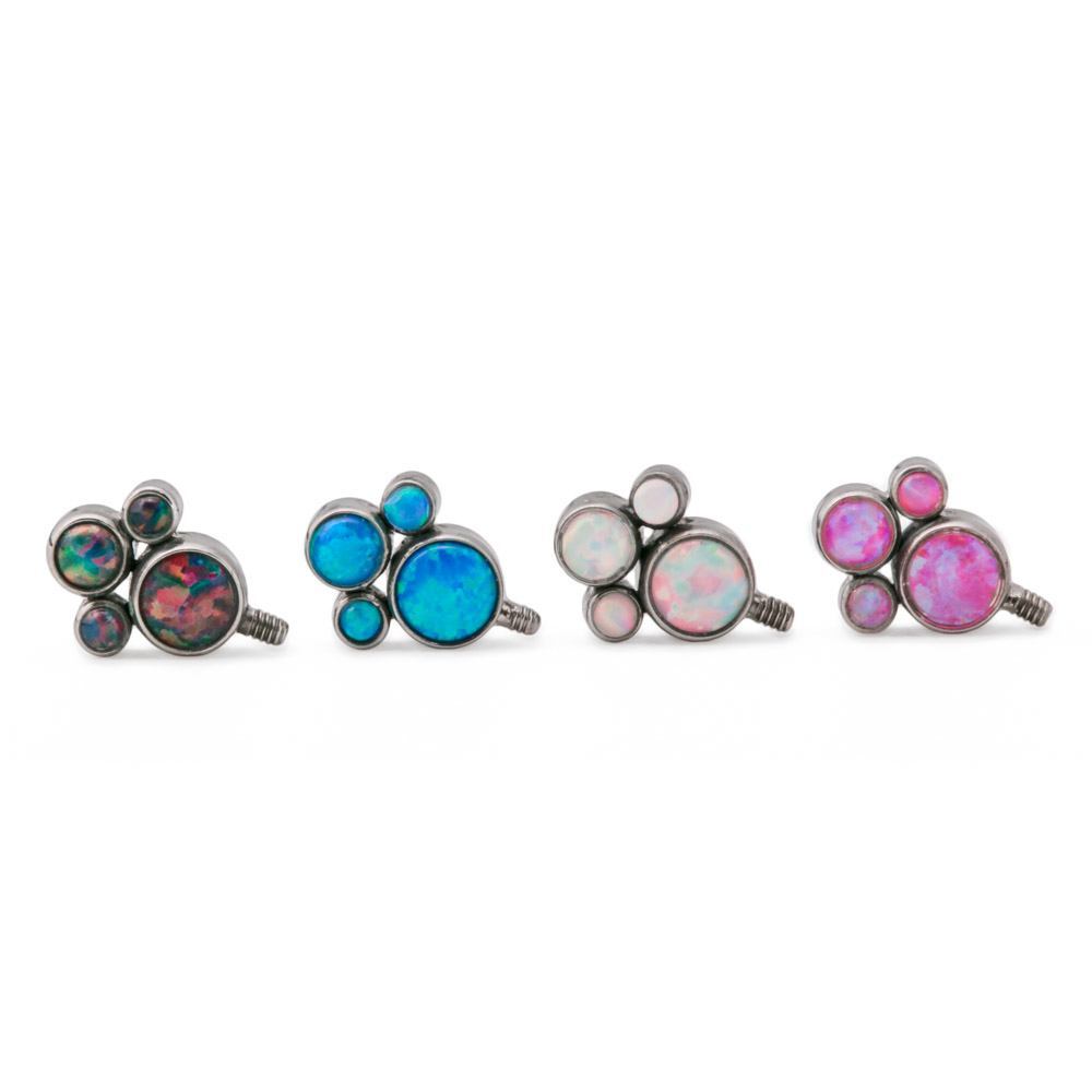 12g – 14g Internally Threaded Titanium Opal Cluster Top