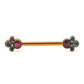 12g – 14g Internally Threaded Titanium Opal Cluster Top — Opal Color Options