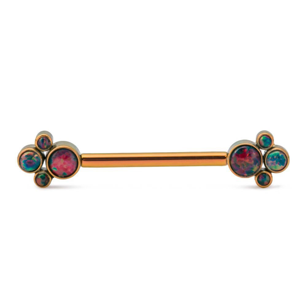 12g – 14g Internally Threaded Titanium Opal Cluster Top — Opal Color Options
