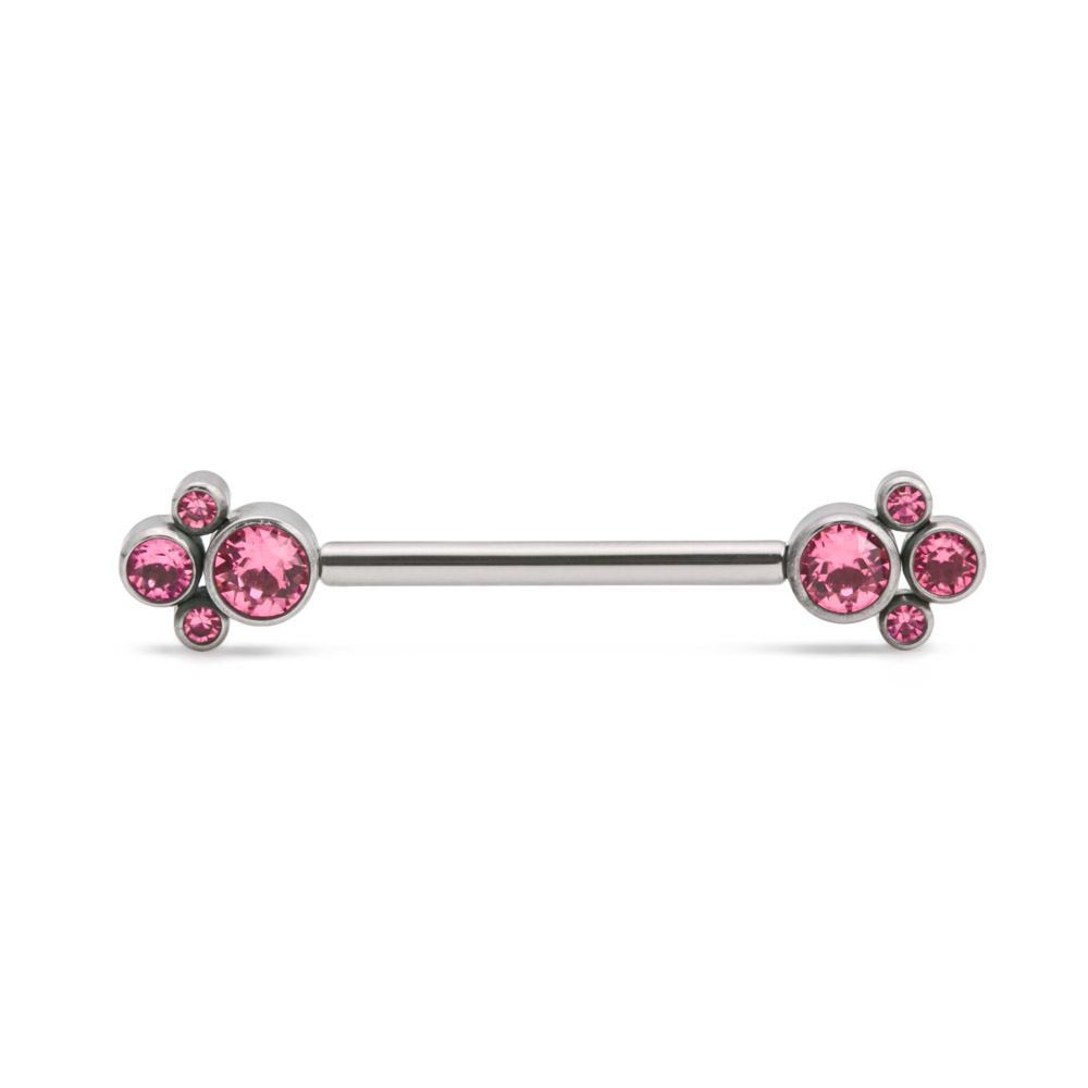 14g–12g Internally Threaded Titanium Jewel Cluster Top — Price Per 1 — Jewel Color Options