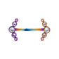 14g–12g Internally Threaded Titanium Jewel V-Shaped Top — Price Per 1