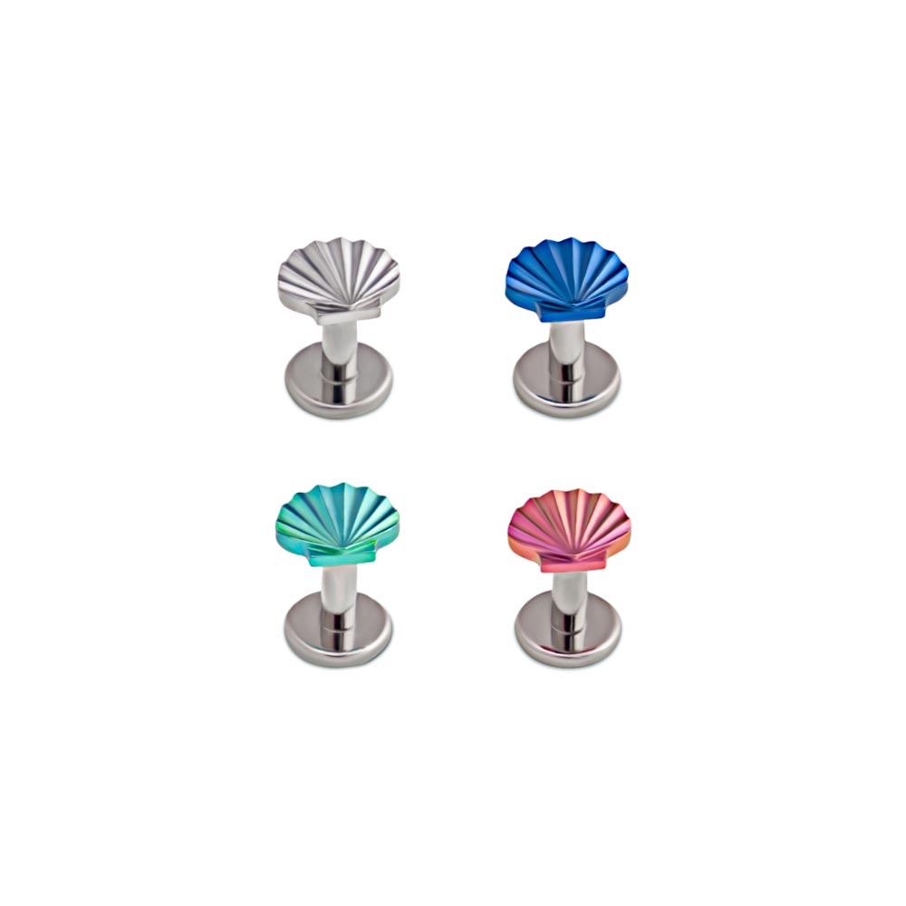 14g–12g Internally Threaded Seashell Titanium Top — Price Per 1 (threads)