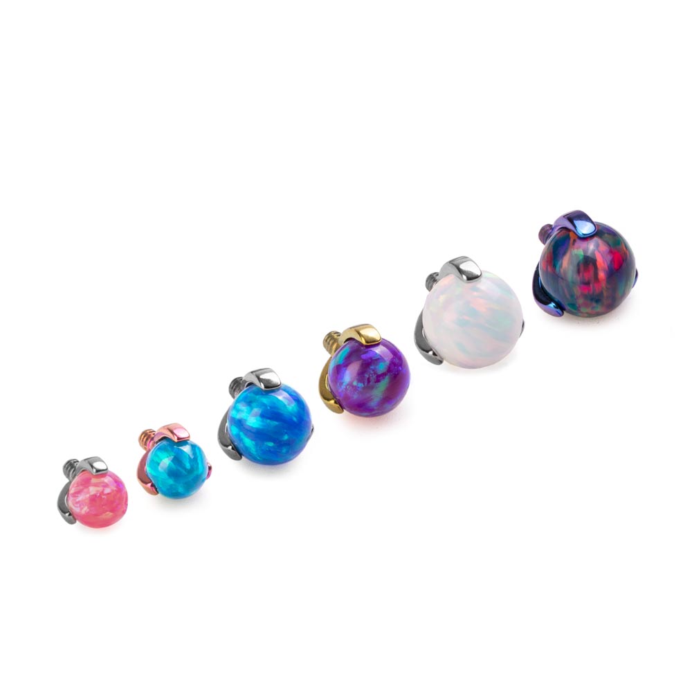 18g–16g Internally Threaded Titanium 3-Prong Setting Top — Price Per 1 (anodized examples)