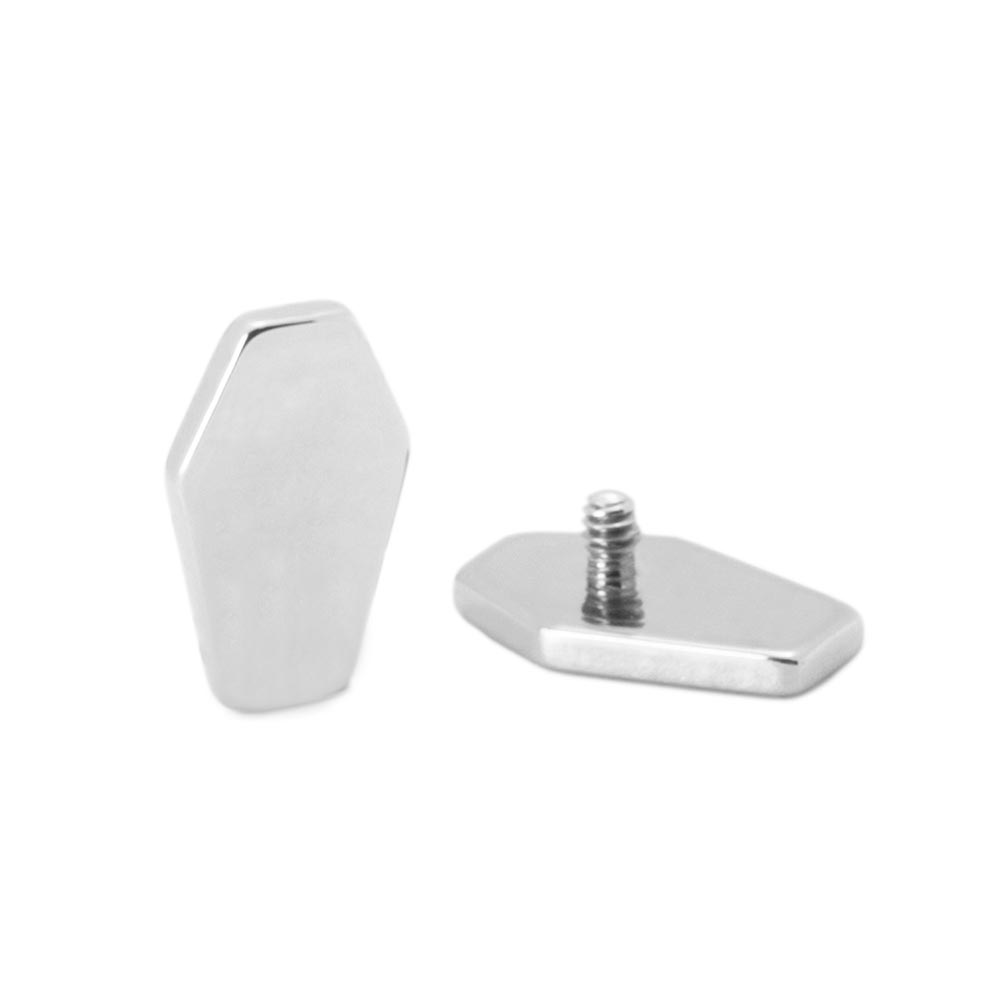 14g–12g Internally Threaded Titanium Coffin Top — Price Per 1