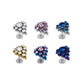 Tilum 18g-16g Internally Threaded Jewel Fountain Titanium Top - Price Per 1