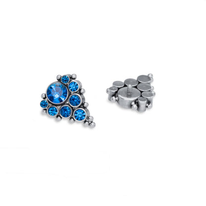 Tilum 18g-16g Internally Threaded Jewel Fountain Titanium Top - Price Per 1 - Painful Pleasures