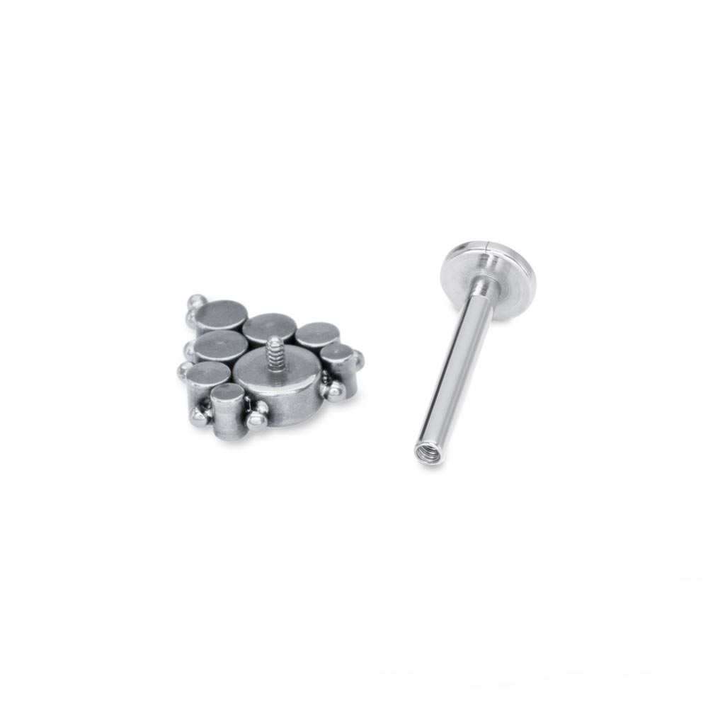 Tilum 18g-16g Internally Threaded Jewel Fountain Titanium Top - Price Per 1