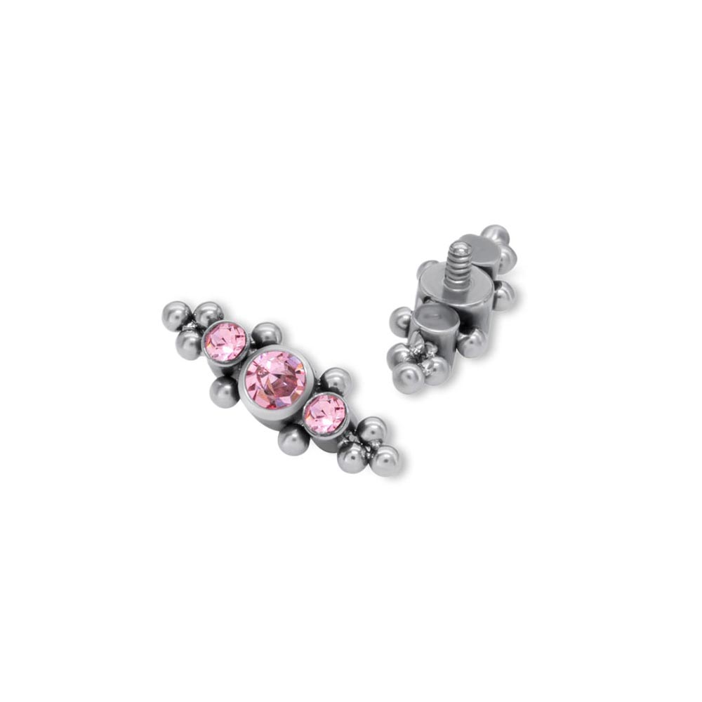 14g–12g Internally Threaded Polar Jewels Titanium Top — Price Per 1 (capri blue)