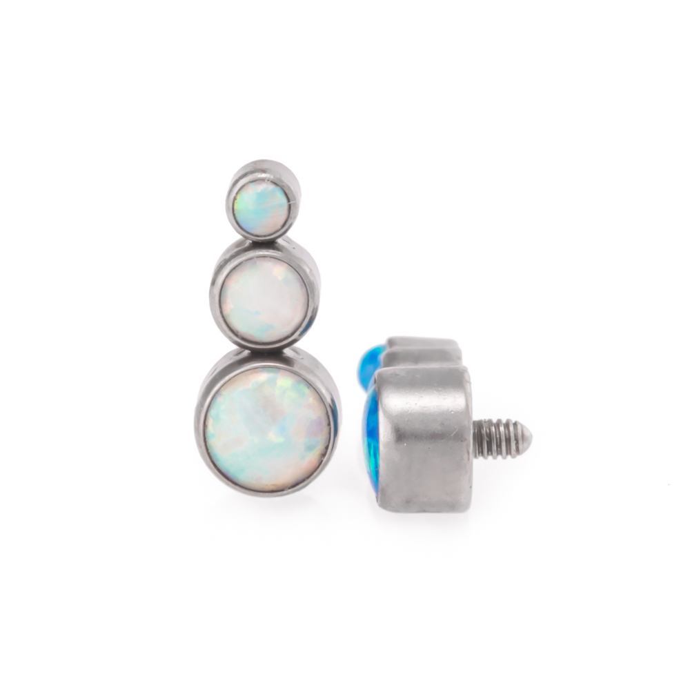 Internally Threaded Opal Tear Drop Cluster Top - Color Options