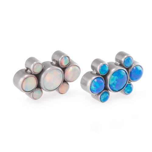 14g-12g Internally Threaded Opal Galaxy Cluster Top Colors