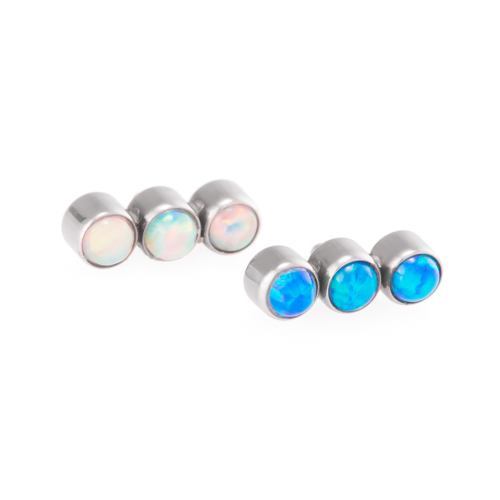 14g-12g Internally Threaded 3mm Opal Stop Light Cluster Top Colors