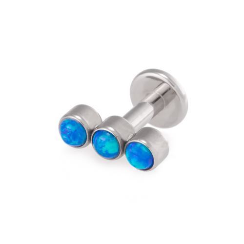 18g-16g Internally Threaded 3mm Opal Stop Light Cluster Top with Shaft