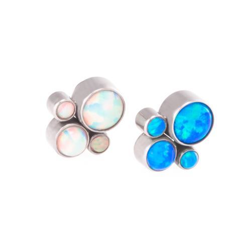 18g-16g Internally Threaded Opal Bubble Cluster Top Colors