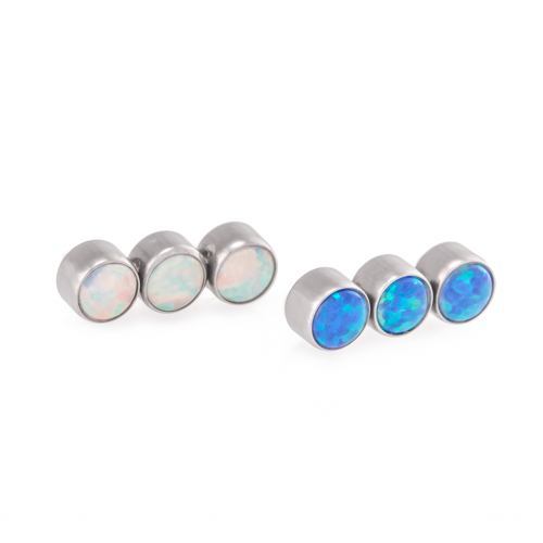 18g-16g Internally Threaded 4mm Opal Stop Light Cluster Top Colors