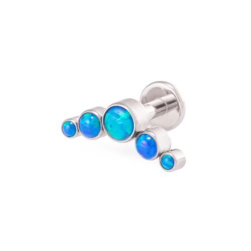 18g-16g Internally Threaded Crescent Opal Cluster Top with Shaft
