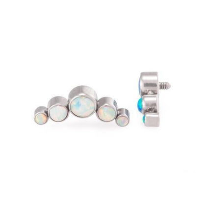 Tilum 18g-16g Internally Threaded Crescent Opal Cluster Top - Price Per 1 - Painful Pleasures