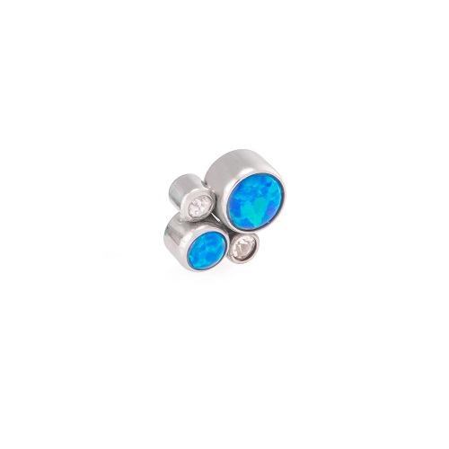 Tilum 14g-12g Internally Threaded Opal Bubble Cluster Top with Jewels - Price Per 1