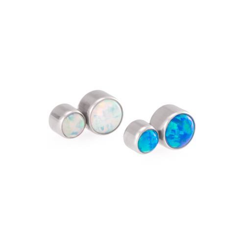 18g-16g Internally Threaded Stacked Opal Cluster Top Colors