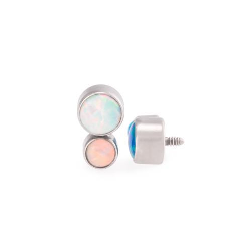 Tilum 18g-16g Internally Threaded Stacked Opal Cluster Top - Price Per 1