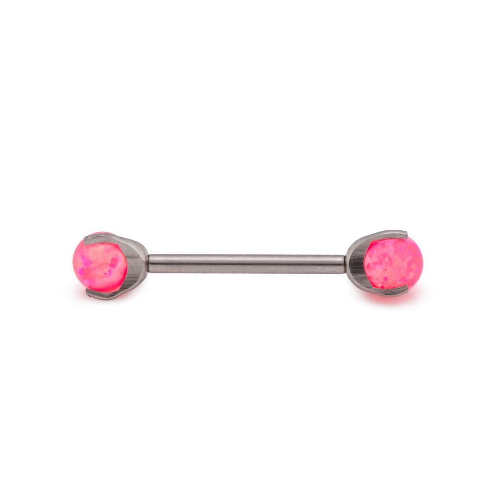 14g-12g Internal 5mm Prong-Set Opal Ball – Straight Barbell Example 2