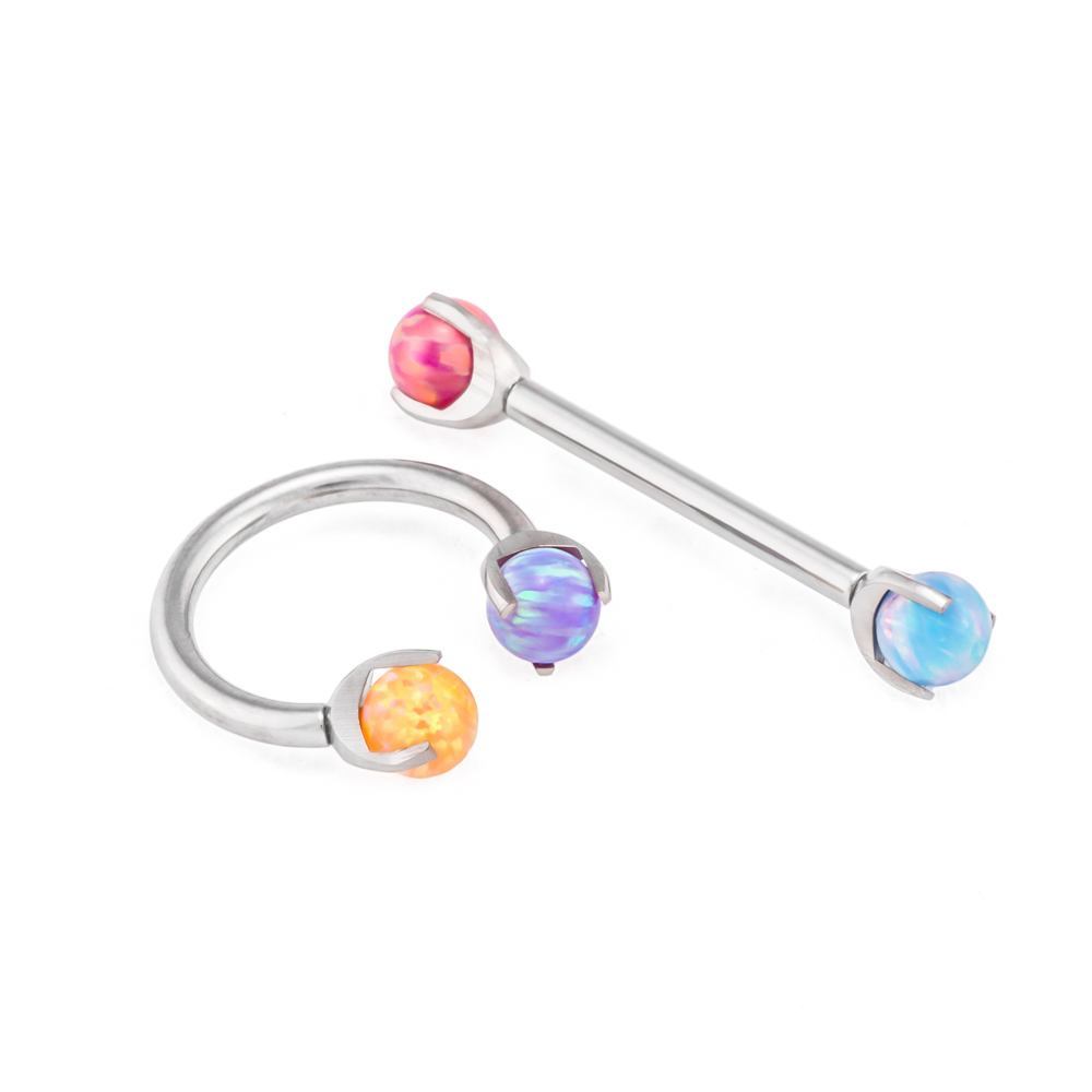 14g-12g Internal 5mm Prong-Set Opal Ball – Example 2