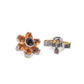 14g-12g Internally Threaded Titanium Jewel Flower Top with Black Center – Close Up