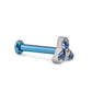 18g–16g Internally Threaded Titanium Jewel Trinity Top — Small — Anodized Example