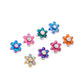 18g–16g Internally Threaded Titanium Opal Flower Top with White Opal Center — Anodized