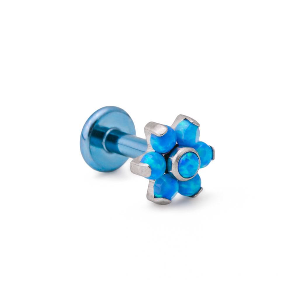 Internally Threaded Titanium Opal Flower Top with Opal Center