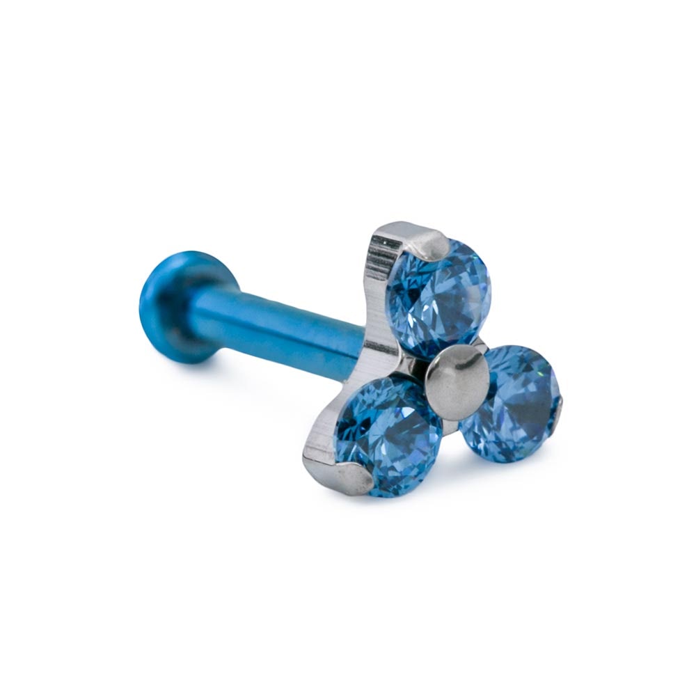 Internally Threaded Titanium Jewel Trinity Top — Large — Anodized