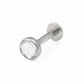 18g–16g Internal 0.9mm Crystal Jewel Titanium Flat Disc Top — 2.5mm