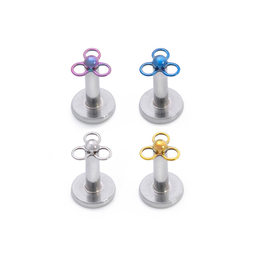 14g–12g Internally Threaded Trinity Loop Titanium Top — Price Per 1 (Threading)