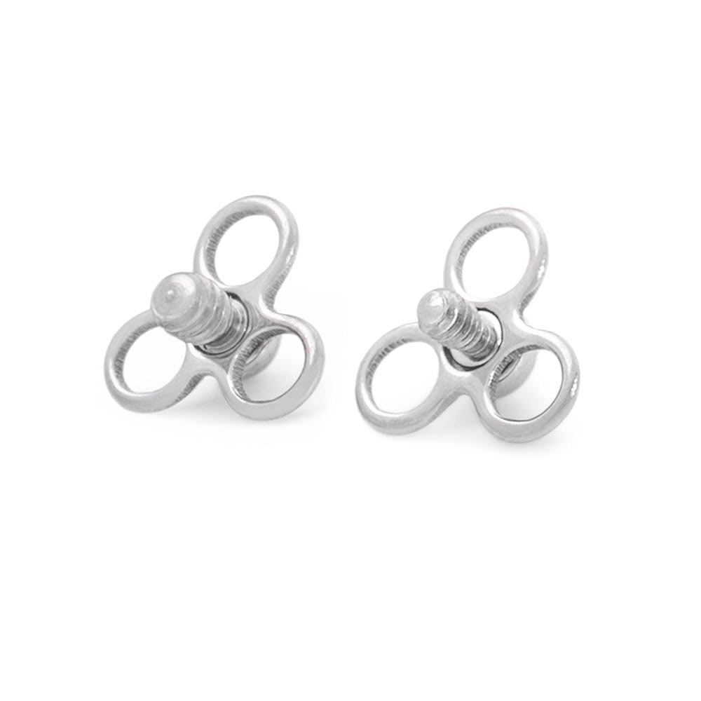 14g–12g Internally Threaded Trinity Loop Titanium Top — Price Per 1 (Internal Threading)