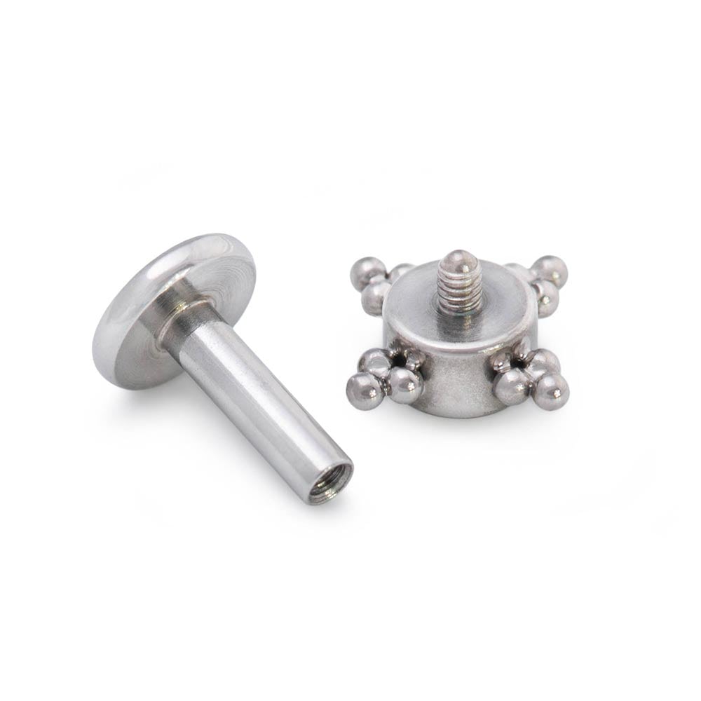 14g–12g Internally Threaded Orbital Micron Bead Cluster Jewel Titanium Top — Price Per 1 (Blue)